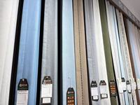 Cortinas de Lujo Personalizadas en Mármol Azul: Tela Floral de Color Sólido y Alta Opacidad para Cortinas Inteligentes en Ventanas de Sala de Estar