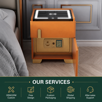 Table de chevet intelligente personnalisée avec coffre-fort dissimulé, chargeur sans fil, ports USB, LED 3 couleurs, vente en gros fabricant