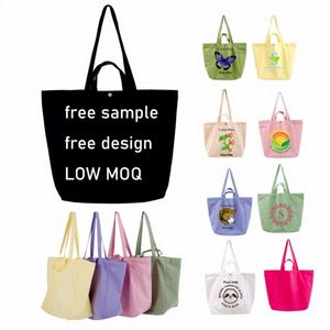 Sac fourre-tout en toile pour femme, réutilisable, écologique, avec logo personnalisé imprimé, robuste, avec poches et fermeture à bouton, deux compartiments - Product Image 1