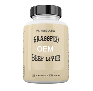 Cápsulas de Hígado de Res de Marca Privada, Alimentadas con Pasto, Hierro Natural, Limpieza y Desintoxicación del Hígado, Suplementos para la Salud General, OEM - Product Image 1
