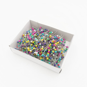 Colored Beaded <b>Pins</b> 800 Pieces Per Box Round Head 8 Mm General Use - Product Image 1