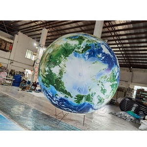 Wedding Stage Party quảng cáo trang trí lớn Inflatable nổi mặt trăng hành tinh <span class=keywords><strong>Globe</strong></span> Earth Balloon với <span class=keywords><strong>LED</strong></span> Light - Product Image 2