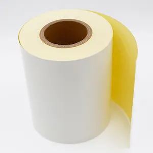自粘半涂布纸丙烯酸胶与黄色玻璃纸