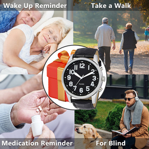 Reloj parlante XL para hombre, con números grandes y esfera negra, para personas con discapacidad visual, ciegas o mayores - Product Image 6