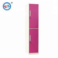 Casiers à 2 portes en métal en acier Porte simple Armoire à vêtements à 2 niveaux en acier avec tige de suspension