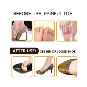 Zapatos cambiados de grandes a pequeños PU relleno Toe Plug almohadilla suave para el antepié Anti dolor zapatos de mujer Ajuste de plantilla de tamaño medio - Product Image 4