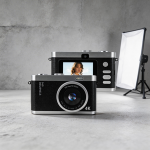Appareil photo numérique pour enfants, enregistreur vidéo 4K, 48MP, mini caméra compacte portable, autofocus, flash, <span class=keywords><strong>batterie</strong></span> rechargeable, cadeau pour enfants - Product Image 1