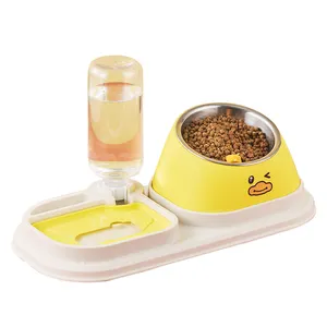Flacone per Dispenser d'acqua portatile personalizzato automatico per animali domestici ciotola per alimentazione lenta per animali domestici 3 In 1