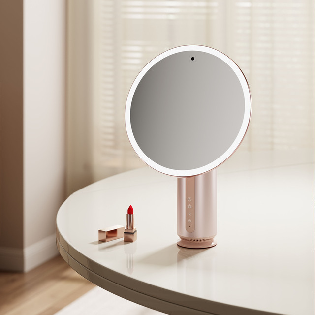OEM ODM AI Skin Analysis Beauty 5X Magnetic Magnifying With 3 Color Lighting AR Virtual Makeup Try on Led Vanity Mirror