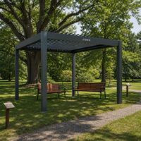 Pergola en aluminium Jiake 6063-T5 avec toit à lames motorisées pour grand jardin, patio, gazebo extérieur, pavillon, terrasse