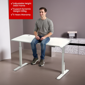 Bureau assis-debout électrique à double moteur avec réglage en 2 étapes et manipulation de charge de 120kg - Product Image 1