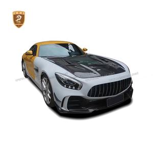 Pare-chocs avant arrière en Fiber de carbone, accessoires de <span class=keywords><strong>voiture</strong></span>, noir, 1 paire, extrémités de séparation, pour <span class=keywords><strong>Mercedes</strong></span> Bens GTR - Product Image 2