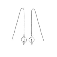 Style coréen japonais 925 boucles d'oreilles en argent Sterling frais mignon lune chat oreille fil femmes forêt Sweetelegant chaton or cadeau
