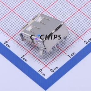 901-132A1016D10200 USB Connector Bent Lead Through Hole Connector Type-A USB 2.0 Female Right Angle Insert - Product Image 2