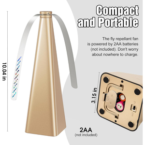 Ventilateur de table portable anti-mouches – Éloigne les insectes de vos aliments – Répulsif rotatif pour mouches, idéal pour les dîners, les barbecues et les pique-niques – Chasse les nuisibles - Product Image 4