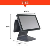 Système de point de vente (POS) avec processeur J1900/RAM 4G/SSD, écran 15,6 pouces, lecteur d'empreintes digitales, machine de facturation des commandes, sans imprimante