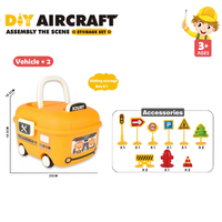 Ville Construction incendie sauvetage jeu éducatif développement de la motricité fine bricolage enfants assemblage jouet camion ensemble avec boîte de rangement
