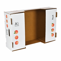 Boîte en carton ondulé kraft avec logo personnalisé, emballage pour fruits (pêches, oranges, pommes), légumes, vente en gros, boîte d'expédition recyclable, carton