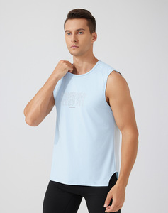 Camiseta sin mangas transpirable para hombre, verano 2026, con logo personalizado, ajuste relajado, chaleco que absorbe la humedad para maratón y entrenamiento físico - Product Image 4