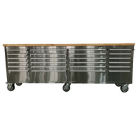 Banc de travail roulant pour garage, 24 tiroirs, coffre à outils robuste sur roulettes, construction métallique robuste, grandes boîtes à outils d'atelier