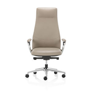 Chaises de patron modernes ergonomiques confortables et douces en cuir pivotantes à dossier haut réglables authentiques pour le bureau - Product Image 6