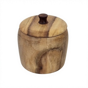 Recipientes de Madera para Almacenamiento de Alimentos con Tapas Abatibles, Hechos a Mano, Herméticos, Aptos para Calentar y Lavavajillas, Frascos para Especias de Diseño Clásico para Cocina - Product Image 6