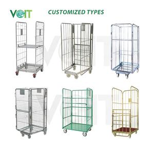 Entrepôt pliable en acier métal stockage blanchisserie 4 côtés <span class=keywords><strong>cage</strong></span> à rouleaux - Product Image 6