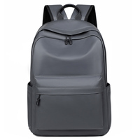 Sac à dos unisexe imperméable pour l'école et le travail, fermeture éclair, antivol, en cuir PU, sacoche pour ordinateur, capacité 24L, polyester, Angleterre