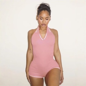 NOVEDAD DE <span class=keywords><strong>VERANO</strong></span> 2025, ropa de dormir Sexy para mujer, sin mangas, cuello en V, cuello Halter, monos rojos sin espalda, <span class=keywords><strong>mono</strong></span> informal con patrón de leopardo, monos - Product Image 5