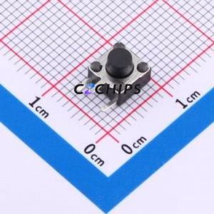 TS-1095C-A4B2-D2 Tactile Switch Bent Lead Through Hole-3P,6x6mm Single Pole Single Throw Round Button 1.8N Right Angle Insert - Product Image 1