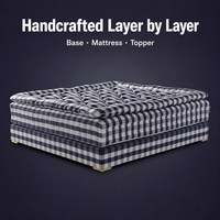 Matelas Queen King Size Bleu Saphir Fait Main en Crin de Cheval et Laine Extra Doux