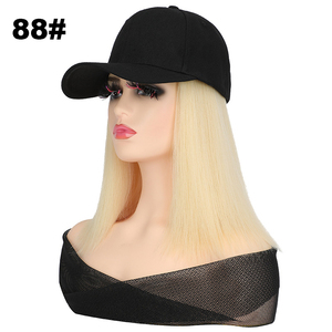 Casquettes de perruque synthétiques courtes et lisses ou bouclées, noires, de haute qualité, personnalisées, pour vente en gros - Product Image 6