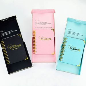 Wholesale Custom Gold Foil Logo Print A5 Spiral <b>Planner</b> Notebook With Eco-Friendly Paper Cover <b>Goals</b> Monthly Planning Pages-Gift - Product Image 1