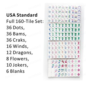 Luxury Acrylic American Mahjong <b>Set</b> 4 Player Portable Mahjong Tiles with Rack for Home Casino Club Play - Product Image 3