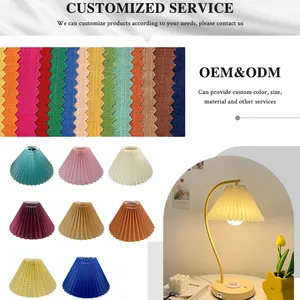 Lámpara de mesa de diseño personalizado, lámpara de pie, decoración, cubiertas de lámpara de tela, pantalla plegada de tela plisada de fácil instalación