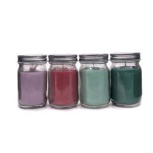 Di piccola dimensione di vetro trasparente profumato profumato candela in vaso di vetro con manici e coperchio in metallo - Product Image 2