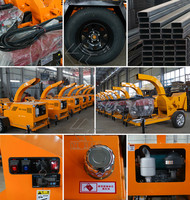 Broyeur forestier haute performance à moteur diesel 220 V, déchiqueteur hydraulique de bois, broyeur de branches d'arbres, moulin à marteaux