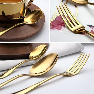 Reale di Lusso 24 vestito di Un Pezzo D'oro Oro In Acciaio Inox Set di Posate - Product Image 4