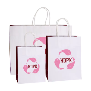 Sacs de shopping en carton kraft de luxe avec logo personnalisé, avec poignées, emballage de vente au détail recyclé pour vêtements et chaussures - Product Image 2