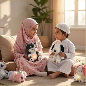 Jouet en peluche haut de gamme avec fonction de respiration rythmique et haut-parleur Coran, certifié CE, jouet apaisant pour les foyers musulmans - Product Image 6