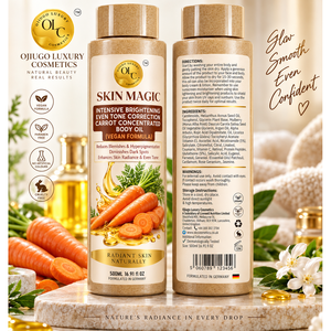 Aceite Corporal Skin Magic Carrot Gold Elixir 500ml Vegano, Iluminador, Unifica el Tono, Hidratante - Product Image 1