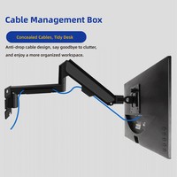 Swelix W3B Autres accessoires informatiques Support mural noir pour écran d'ordinateur portable Support pour bras de rotation à ressort à gaz pour 10-36"