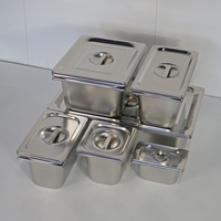 Conteneurs de stockage alimentaire empilables en acier inoxydable 1/9, fournitures pour hôtels et restaurants, plat de table à vapeur, buffet de fête, traiteur