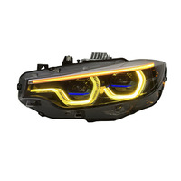Feux avant LED SJC pour BMW Série 4 F32 F36 F80 F82 M3 M4 2013-2019, triple couleur DRL jaune/blanc/ambre, phare Plug and Play