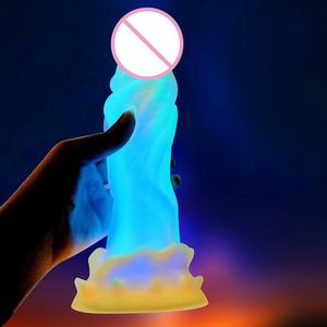 قضيب اصطناعي واقعي مضيء يضيء في الظلام بحجم 9 بوصة ألعاب جنسية من السيليكون السائل للنساء قضيب اصطناعي سميك للارتداء الجنسي بحجم كبير - Product Image 3