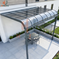 Abri de Pluie Manuel Extérieur en Aluminium, Structure en Alliage Antirouille, Résistant aux Intempéries, Protection UV, pour Patio, Porte de Maison, Balcon