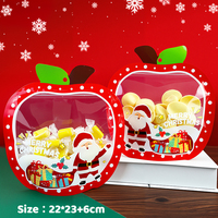 Sachets Doypack de Noël en forme de pochette avec fenêtre, en stock, pour emballage alimentaire, sachets plastiques à fermeture éclair pour snacks, emballage alimentaire ZipLock