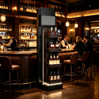 Support de présentation de vin en métal personnalisé, porte-bouteilles autoportant, étagère de présentation pour magasin de spiritueux, présentoir pour vente au détail