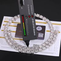 Bijoux fins Hip Hop argent Sterling 925 VVS Moissanite diamant Cluster glacé chaîne de Tennis Bracelet collier pour hommes femmes
