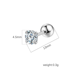 Pendientes de Acero Inoxidable con Circonita Cúbica, Aretes de Piercing Corporal de Múltiples Estilos, Joyería de <span class=keywords><strong>Aro</strong></span> de Herradura y Pendientes de Tuerca Plana - Product Image 2